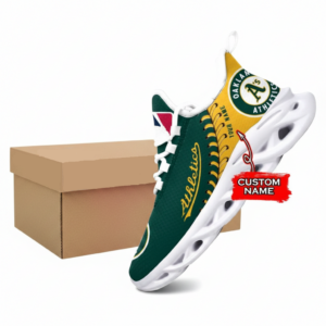 Major League Baseball Oakland Athletics Unique Design Custom Name Air Max Shoes Air Cushion Sneakers