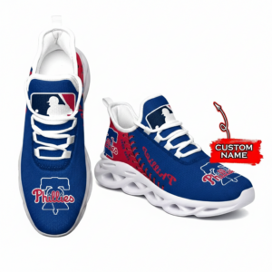 Major League Baseball Philadelphia Phillies Unique Design Custom Name Air Max Shoes Air Cushion Sneakers
