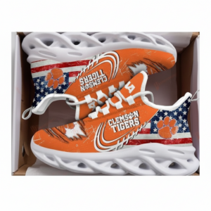 NCAA America Flag Clemson Tigers Unique Air Max Shoes Air Cushion Sneakers