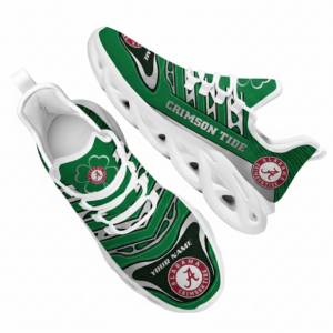 NCAA Custom Name Alabama Crimson Tide Saint Patrick'S Day Unique Air Max Shoes Air Cushion Sneakers