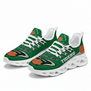 NCAA Custom Name Clemson Tigers Saint Patrick'S Day Unique Air Max Shoes Air Cushion Sneakers