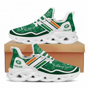NCAA Custom Name Georgia Bulldogs Logo Saint Patrick'S Day Unique Air Max Shoes Air Cushion Sneakers