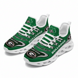 NCAA Custom Name Georgia Bulldogs Saint Patrick'S Day Unique Air Max Shoes Air Cushion Sneakers