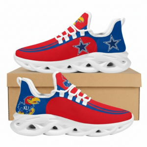 NCAA Custom Name Kansas Jayhawks Sneaker Unique Air Max Shoes Air Cushion Sneakers
