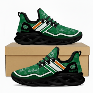 NCAA Custom Name Kansas State Wildcats Logo Saint Patrick'S Day Unique Air Max Shoes Air Cushion Sneakers