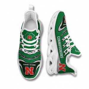 NCAA Custom Name Nebraska Cornhuskers Saint Patrick'S Day Unique Air Max Shoes Air Cushion Sneakers