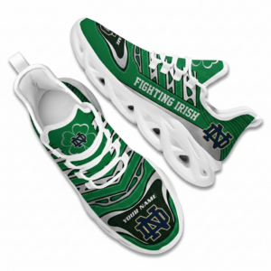 NCAA Custom Name Notre Dame Fighting Irish Saint Patrick'S Day Unique Air Max Shoes Air Cushion Sneakers