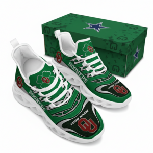 NCAA Custom Name Oklahoma Sooners Saint Patrick'S Day Unique Air Max Shoes Air Cushion Sneakers