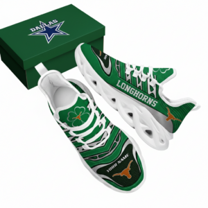 NCAA Custom Name Texas Longhorns Saint Patrick'S Day Unique Air Max Shoes Air Cushion Sneakers