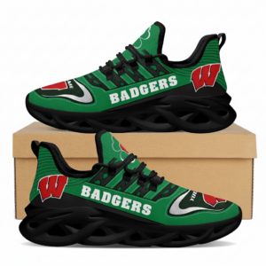 NCAA Custom Name Wisconsin Badgers Saint Patrick'S Day Unique Air Max Shoes Air Cushion Sneakers