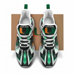 NCAA Miami Hurricanes Football Team Custom Name Clunky Unique Air Max Shoes Air Cushion Sneakers