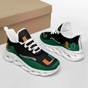 NCAA Miami Hurricanes Unique Air Max Shoes Air Cushion Sneakers