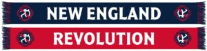New England Revolution Two Tone Graphic Scarf - Soccer Fan Winter Accessory