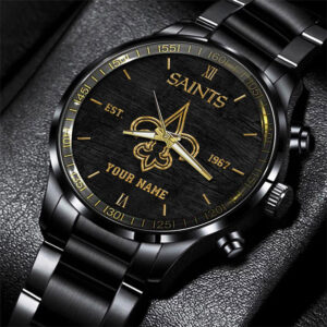 New Orleans Saints Black Fashion Sport Black Fashion Steel Watch