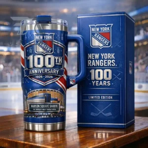 New York Rangers 100th Anniversary (1926-2026) Graphic Tumbler for Hockey Fans