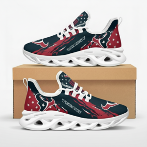 National Football League Houston Texans Stars and Stripes Air Max Shoes Air Cushion Sneakers Running Sneakers