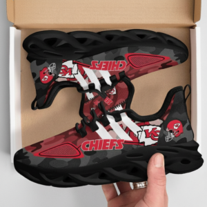 National Football League Kansas City Chiefs Military Camouflage Air Max Shoes Air Cushion Sneakers Running Sneakers