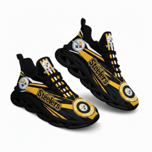 National Football League Custom Name Pittsburgh Steelers Football Air Max Shoes Air Cushion Sneakers