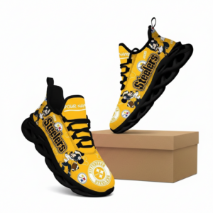 National Football League Custom Name Pittsburgh Steelers Christmas Air Max Shoes Air Cushion Sneakers