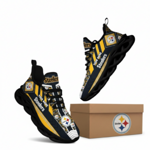 National Football League Custom Name Pittsburgh Steelers Logo Air Max Shoes Air Cushion Sneakers