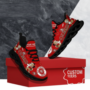 National Football League Custom Name San Francisco 49ers Christmas Air Max Shoes Air Cushion Sneakers