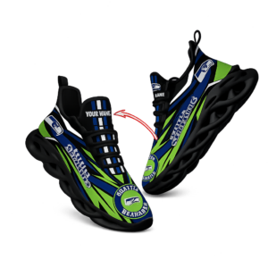 National Football League Custom Name Seattle Seahawks Football Air Max Shoes Air Cushion Sneakers