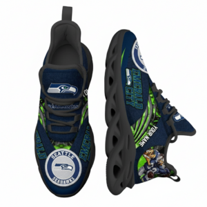 National Football League Custom Name Seattle Seahawks Air Max Shoes Air Cushion Sneakers