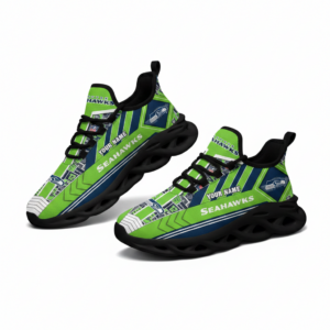 National Football League Custom Name Seattle Seahawks Logo Air Max Shoes Air Cushion Sneakers