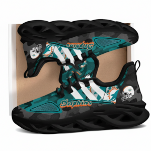 National Football League Miami Dolphins Military Camouflage Air Max Shoes Air Cushion Sneakers Running Sneakers