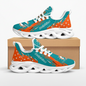 National Football League Miami Dolphins Stars and Stripes Air Max Shoes Air Cushion Sneakers Running Sneakers