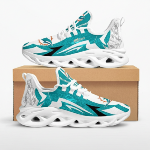 National Football League Miami Dolphins Symbol Geometric Pattern Air Max Shoes Air Cushion Sneakers
