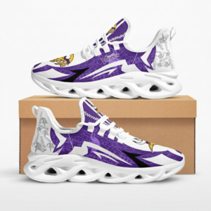 National Football League Minnesota Vikings Symbol Geometric Pattern Air Max Shoes Air Cushion Sneakers