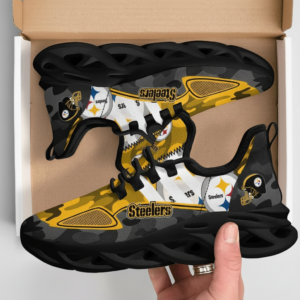 National Football League Pittsburgh Steelers Military Camouflage Air Max Shoes Air Cushion Sneakers Running Sneakers