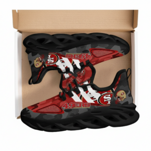 National Football League San Francisco 49ers Military Camouflage Air Max Shoes Air Cushion Sneakers Running Sneakers