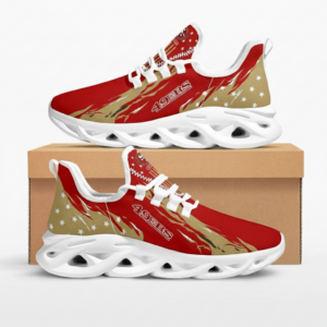 National Football League San Francisco 49ers Stars and Stripes Air Max Shoes Air Cushion Sneakers Running Sneakers