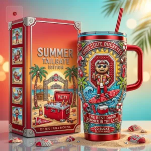 Ohio State Buckeyes Summer Tailgate 40oz Style Insulated Tumbler with Handle
