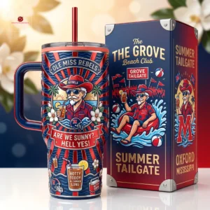 Ole Miss Rebels 40oz Insulated Summer Tailgate Tumbler With Handle