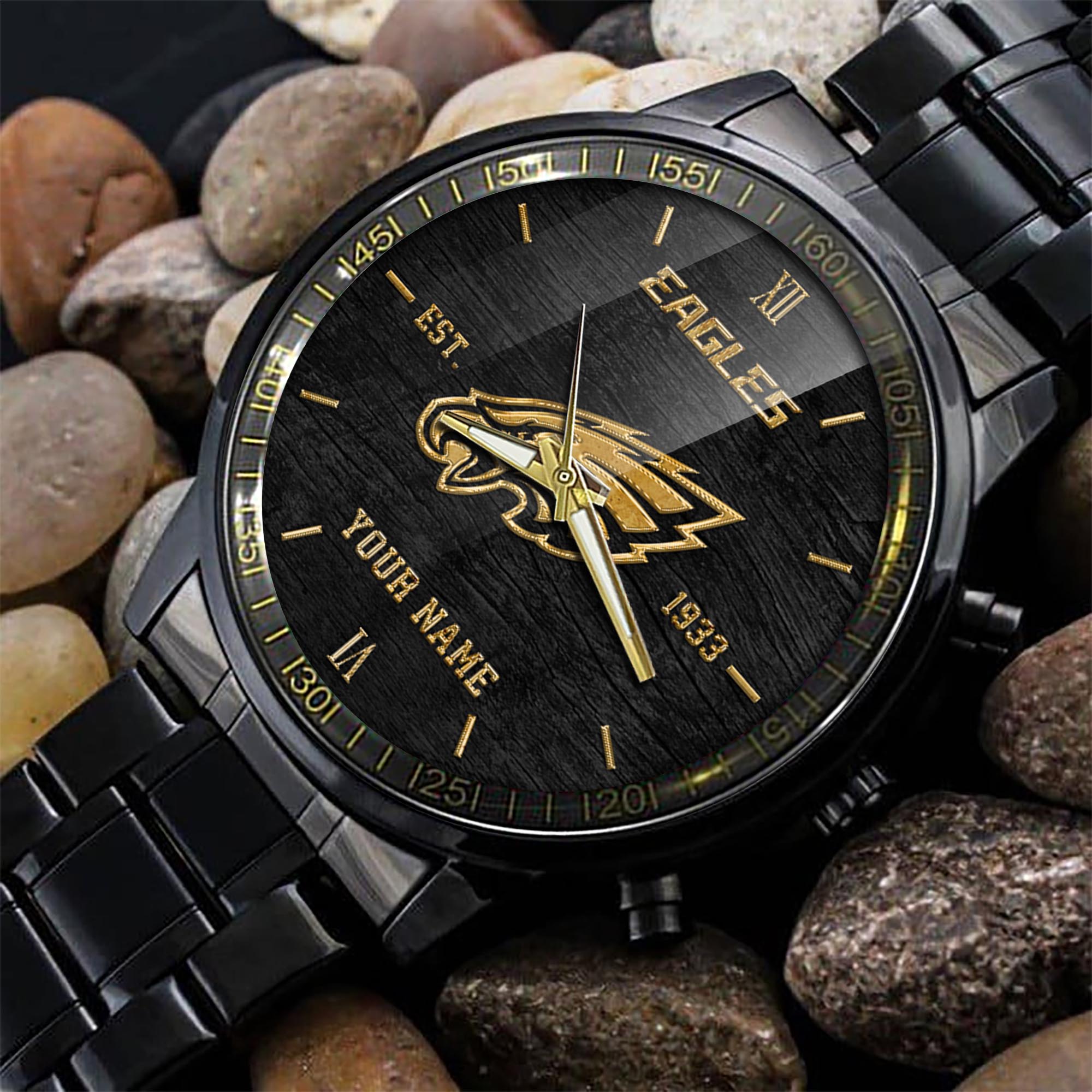 Philadelphia Eagles Black Fashion Sport Black Fashion Steel Watch 4 Philadelphia Eagles Black Fashion Sport Black Fashion Steel Watch - Image 4