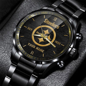 Pittsburgh Steelers Black Fashion Sport Black Fashion Steel Watch
