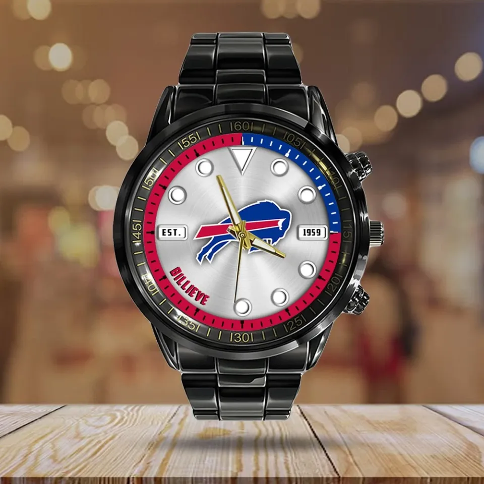 Bills Black Stainless Steel Watch Best Gifts For Dad 2 Bills Black Stainless Steel Watch Best Gifts For Dad