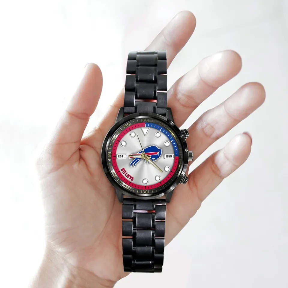 Bills Black Stainless Steel Watch Best Gifts For Dad 3 Bills Black Stainless Steel Watch Best Gifts For Dad