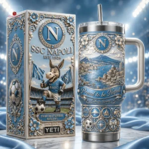 SSC Napoli Fan 40oz Ornate Design Tumbler With Handle
