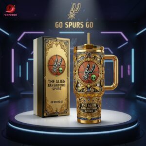The Alien San Antonio Spurs Ornate Travel Tumbler