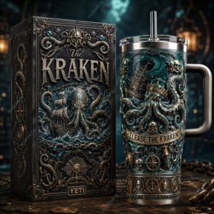Unisex The Kraken Black Spiced Rum Octopus Graphic Tumbler for Rum Fans
