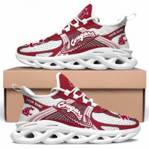 Washington State Cougars Personalized Clunky Sneaker Max Soul Shoes