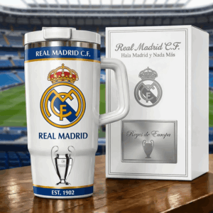 Unisex Real Madrid Est 1902 Edition Graphic Tumbler for Soccer Fans