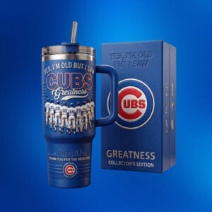 Unisex Chicago Cubs Yes I'm Old But I Saw Greatness Graphic Tumbler for Baseball Fans