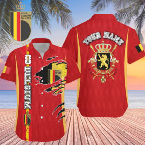 Custom Name Belgium World Cup 2026 Graphic Hawaiian Shirt for Soccer Fans