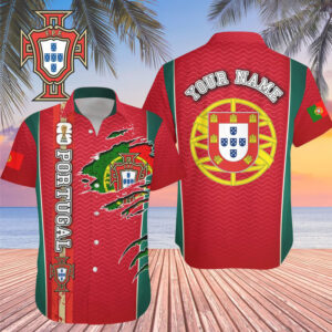 Custom Name Portugal World Cup 2026 Graphic Hawaiian Shirt for Soccer Fans