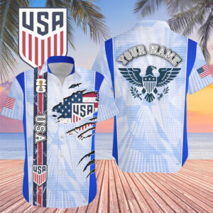 Custom Name USA World Cup 2026 Graphic Hawaiian Shirt for Soccer Fans